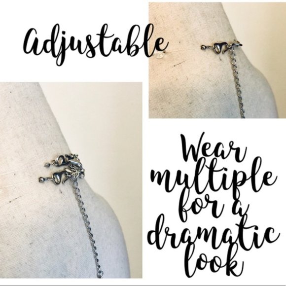 BoHo Handmade Adjustable Beaded Necklace - Clear - Picture 2 of 4